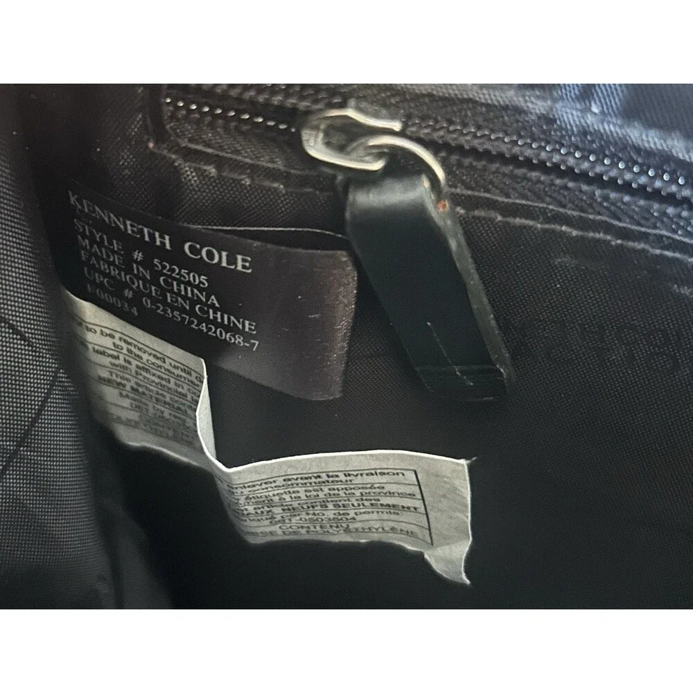 Kenneth Cole Reaction Laptop Briefcase Black Leather Mens Bag